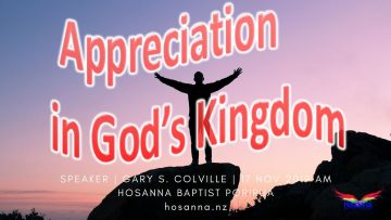 Appreciation in God’s Kingdom