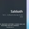 Sabbath, Part II